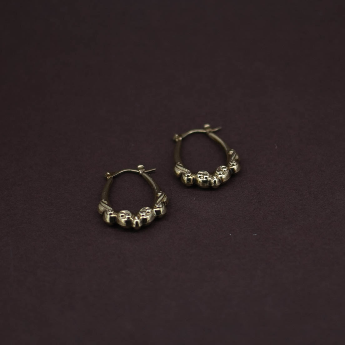 Ornate Hoops Solid Gold