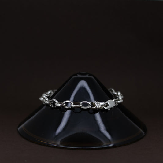 Oval Silver Link Bracelet