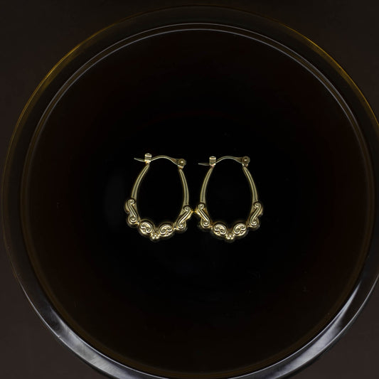 Ornate Hoops Solid Gold