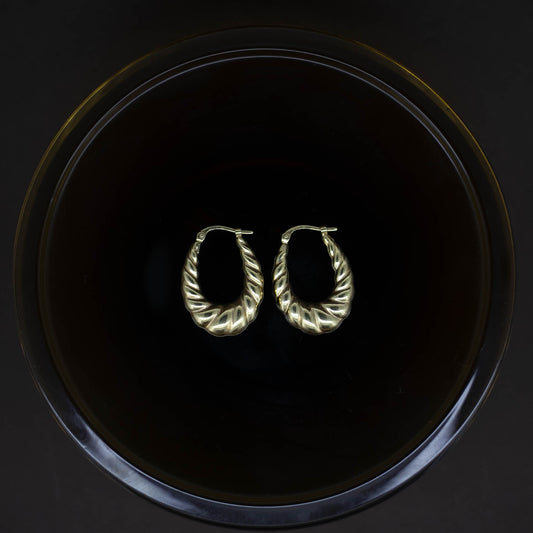 Twisted Hoops Solid Gold