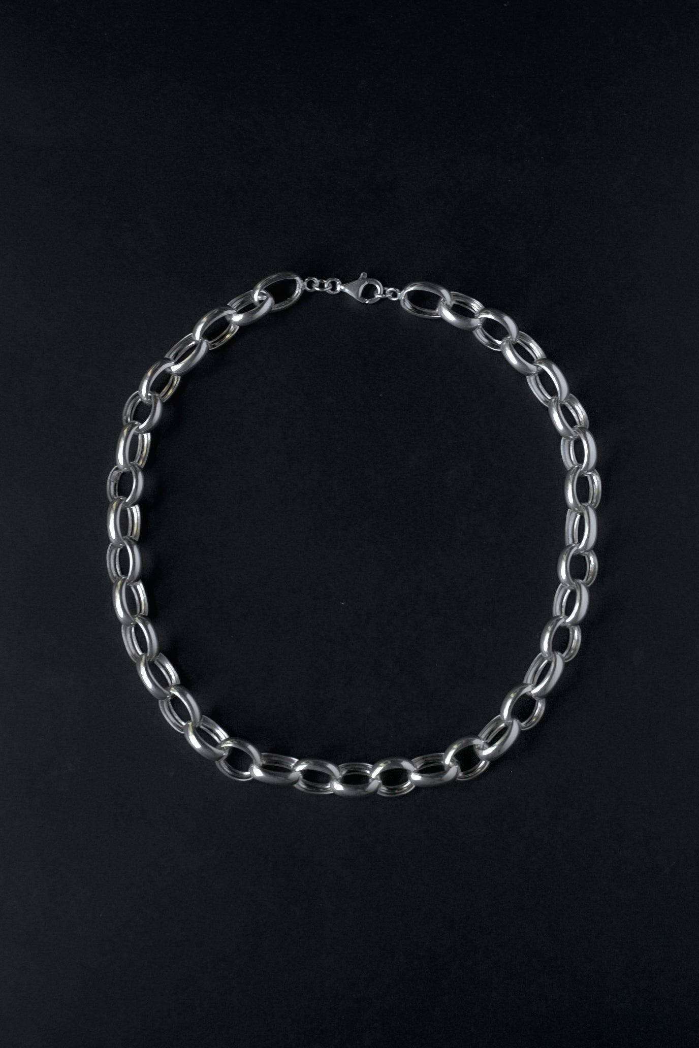 Thick Silver Link Necklace